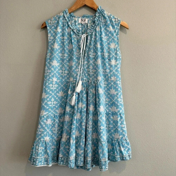 Sur La Vague Mini Dress Floral Boho Beach Cover Up Resort Petite O/S - Picture 1 of 6